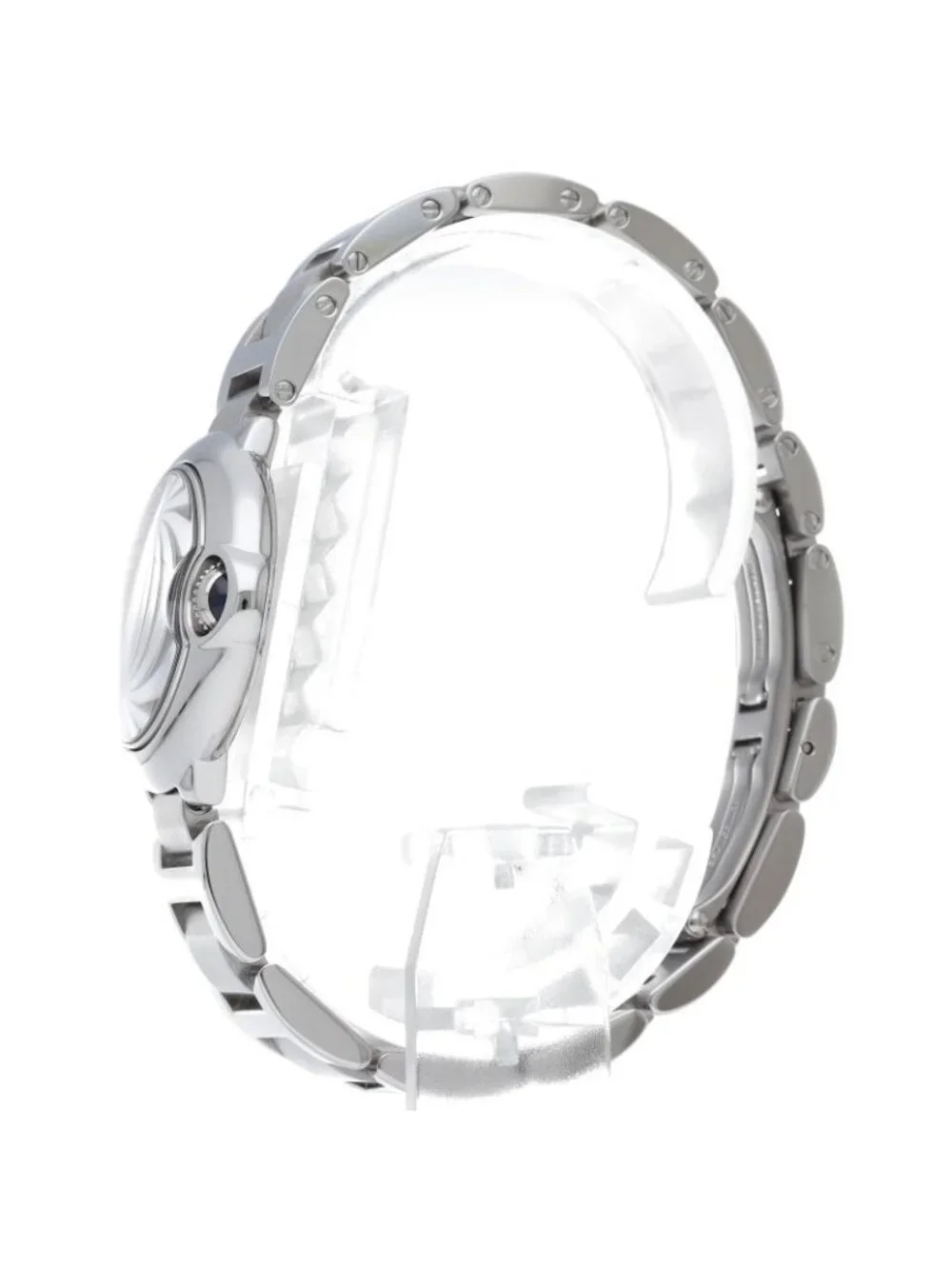Cartier Ballon Blue SM Watch 28 Diamond SS Silver Finish